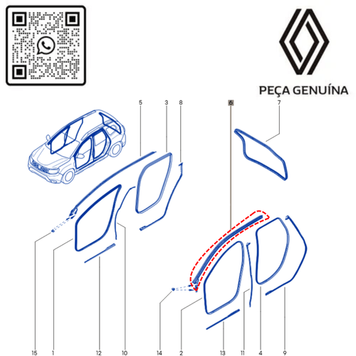 RN 17082R 768617082R pingadeira esq. do teto duster 2